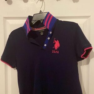 Navy Blue U.S. Polo Assn. Button Down T-Shirt
